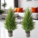 Green Artificial Small Pine Tree Living Room Front Door Corridor Terrace Green Plant Decoration Holiday Celebration Banquet Decoration Realistic Artificial Christmas Tree Does Not Include Pot - Image 3