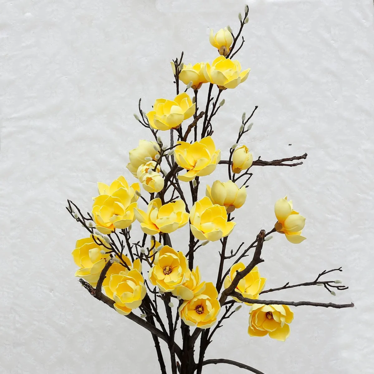 123Cm Artificial 6-Head Feel Magnolia, Home Hotel Flower Arrangement Decoration Single High-Branch Magnolia - Image 3