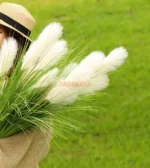 1PCS Reed grass simulation flower living room decoration, dog tail grass landing, green plants creating scenery, fake flowers - Image 3