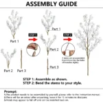 100-220cm Artificial White cherry Tree plant Branches Realistic Fake Silk leaves indoor decoration Faux Plant for Home Wedding - Image 5