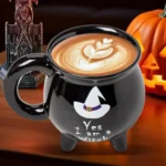 Cauldron Mug Halloween Witch Brew Mugs Beverage Cups Spooky Drinkware for Hot Cold Drink Tea Latte Juice Tabletop Kitchen Office - Image 2