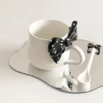 Chic Bow Ceramic Coffee Cup for Stylish Office Sips - Image 4