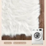 Luxurious White Faux Fur Sheepskin Rug for Chic Home Elegance - Image 4
