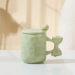 Elegant Bow Handle Mug with Lid & Spoon - 450 ml Charm - Image 6