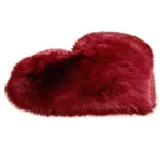 Wool Imitation Sheepskin Rugs Faux Non Slip Bedroom Shaggy Carpet Mats Heart Shaped Solid Color Imitation Wool Carpet - Image 5