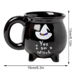 Cauldron Mug Halloween Witch Brew Mugs Beverage Cups Spooky Drinkware for Hot Cold Drink Tea Latte Juice Tabletop Kitchen Office - Image 6