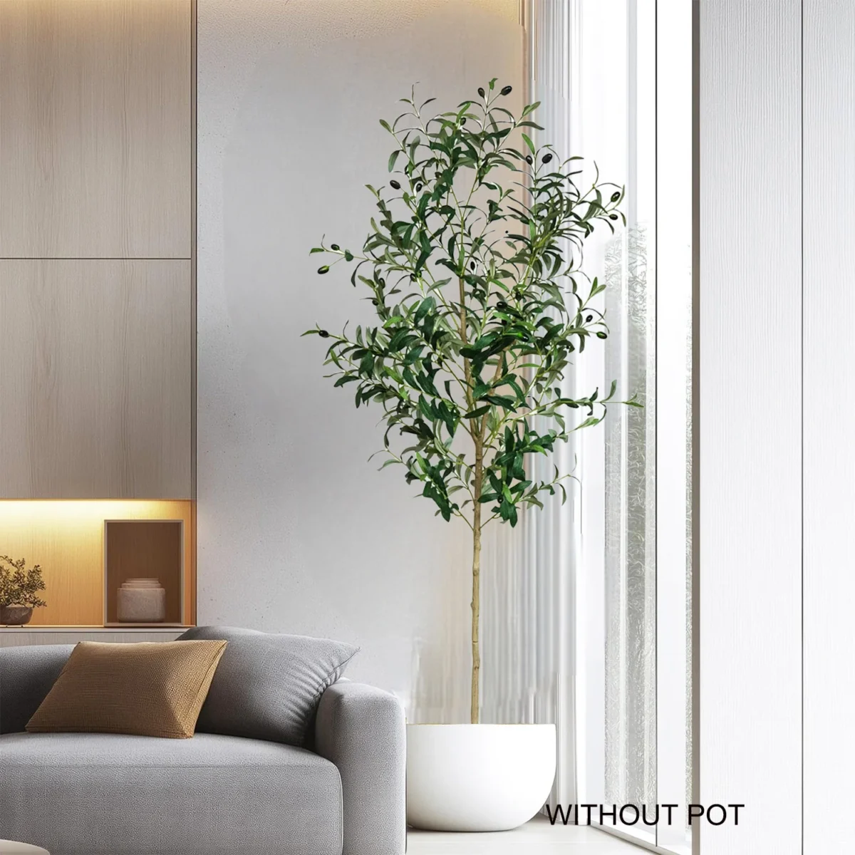 120-180Cm Artificial Olive Tree Branch Without Pot Modern Minimalist Fake Plant For Home Garden Living Room Balcony Shops Decor - Image 1