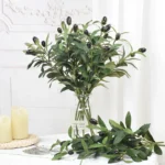 Lifelike Olive Leaves Branch - 1 or 3 Pcs for Elegant Decor - Image 2