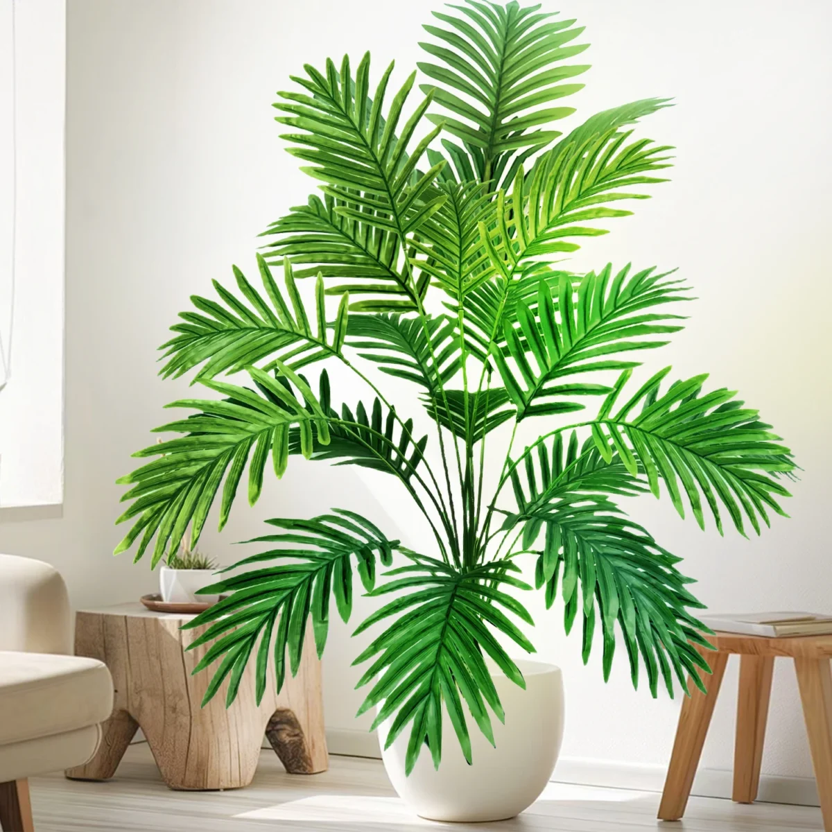 53-123Cm Artificial Palm Tree Tropical Fake Plant Green Plastic Palm Leaf Branches Suitable For Home Garden Decoration - Image 4