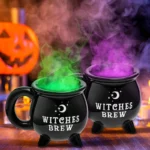 Witches Brew Cauldron Mug - Enchanting Black Ceramic Delight - Image 2