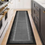 Soft Pink Striped Runner Rug - Non-Slip & Machine Washable - Image 3