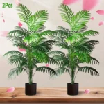 2PCS 24Leaves Areca palm simulation green plants realistic artificial trees suitable for bedroom living room outdoor decoration - Image 4