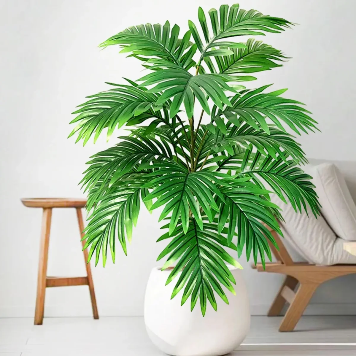 53-123Cm Artificial Palm Tree Tropical Fake Plant Green Plastic Palm Leaf Branches Suitable For Home Garden Decoration - Image 5