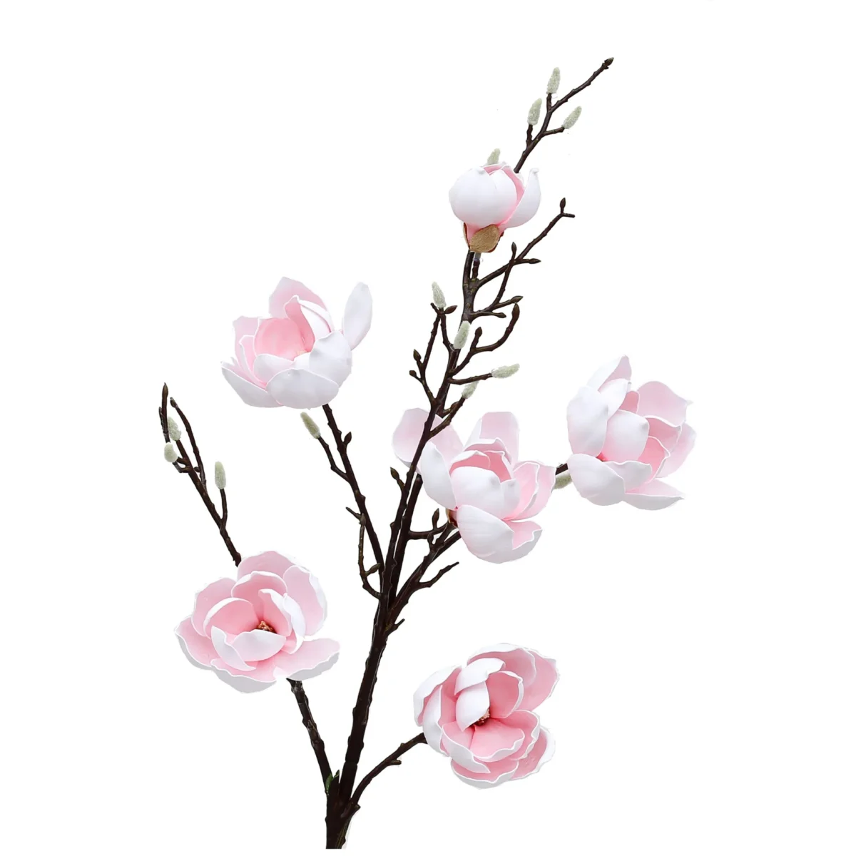 123Cm Artificial 6-Head Feel Magnolia, Home Hotel Flower Arrangement Decoration Single High-Branch Magnolia - Image 6