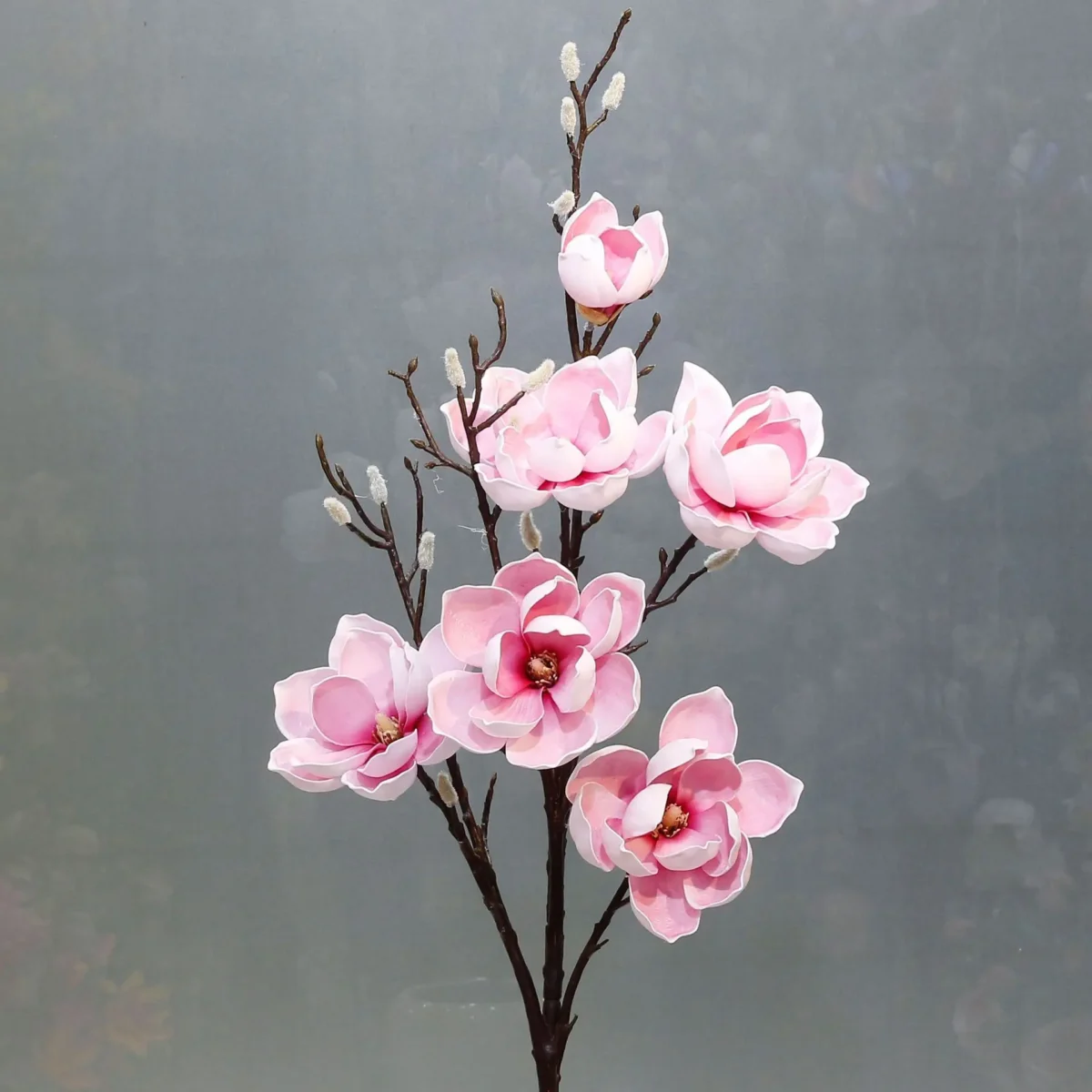 123Cm Artificial 6-Head Feel Magnolia, Home Hotel Flower Arrangement Decoration Single High-Branch Magnolia - Image 5