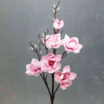 123cm Artificial 6-head Feel Magnolia, Home Hotel Flower Arrangement Decoration Single High-branch Magnolia - Image 5