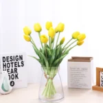 5pcs Artificial Tulips Flowers Real Touch Pink High Quality Luxury Silicone Fake Flower Home Room Wedding Decoration Bride Bouqu