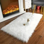 Luxurious White Faux Fur Sheepskin Rug for Chic Home Elegance