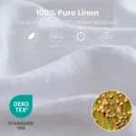 Simple&Opulence 3/4 Pcs 100% Bed Linen Sheet Set Embroidery Washed Natural French Flax Soft Breathable Comforter Sheets Sets - Image 2