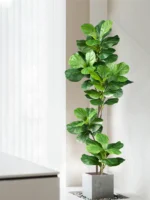 70-135cm Large Artificial Ficus Tree Fake Rubber Plants Branch Plastic Fiddle Leaves for Home Garden Indoor Outdoor Decor - Image 2