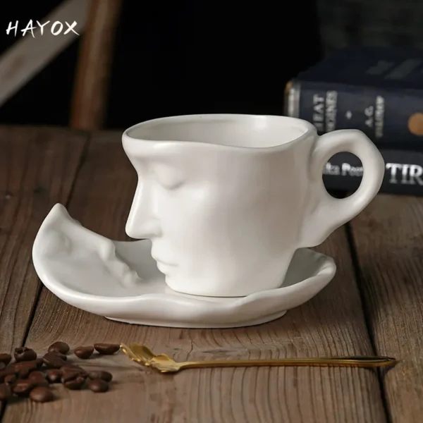 Creative Face Model Coffee Cup & Saucer Set - Eco Chic Design