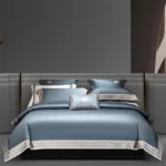 Premium 1000TC Egyptian Cotton Luxury Embroidery Hotel Style 4Pcs Bedding Set Duvet Cover Set Flat/Fitted Bed Sheet Pillowcases - Image 2