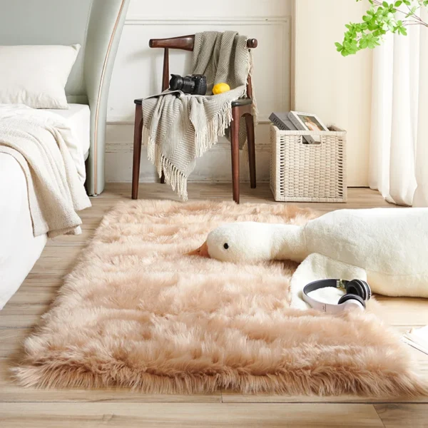 Plush Sheepskin Rugs for Bedroom Soft Carpet Room Long Hair Bedside Mat Floor Hairy White Rugs Living Room Fur Kids Carpets