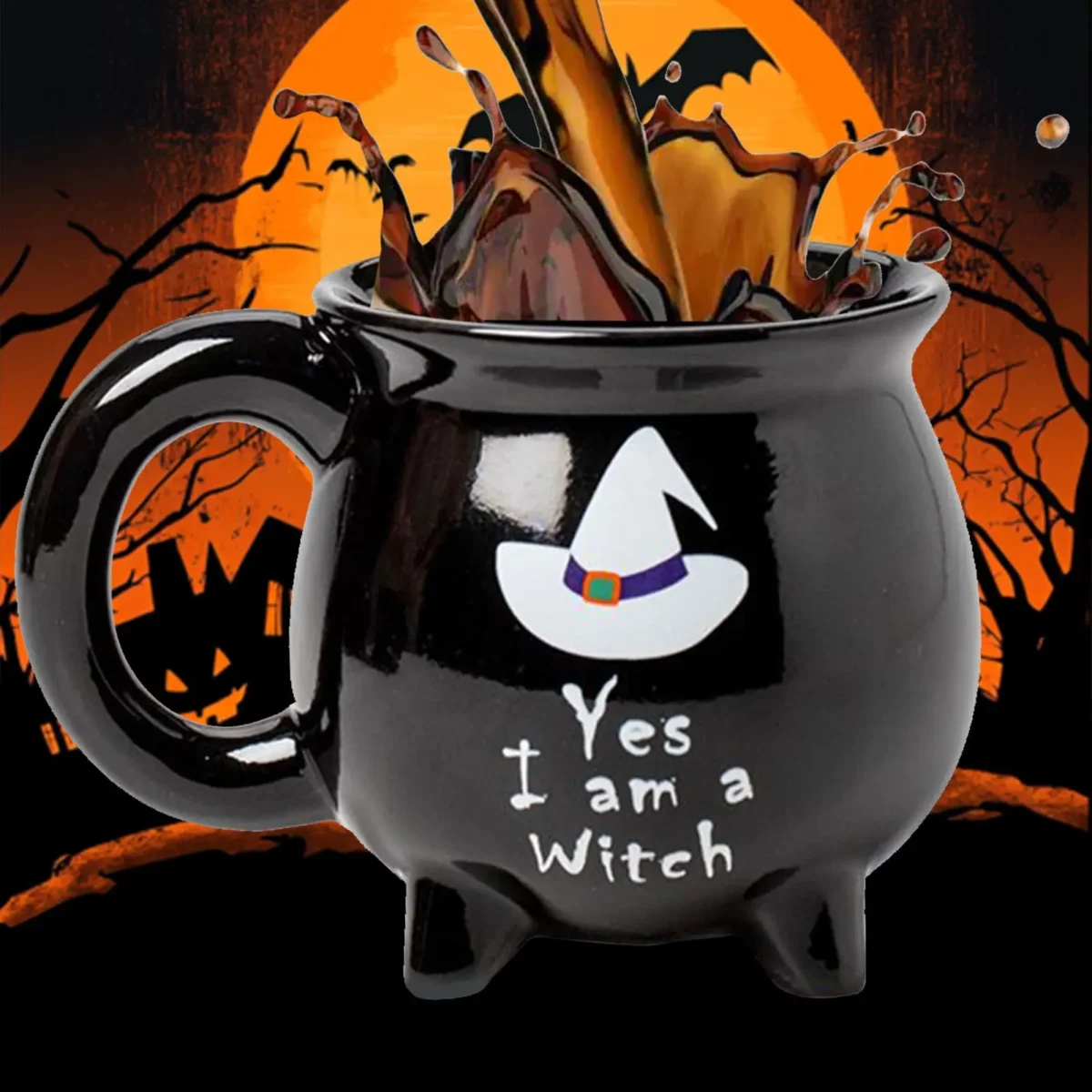 Cauldron Mug Halloween Witch Brew Mugs Beverage Cups Spooky Drinkware For Hot Cold Drink Tea Latte Juice Tabletop Kitchen Office - Image 4
