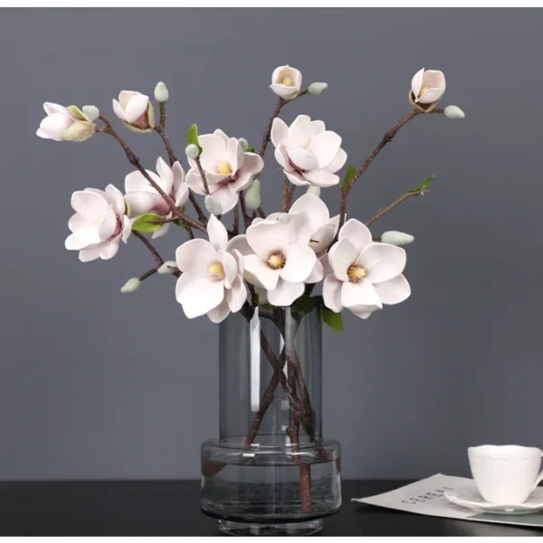 High Quality EVA Simulation Big Magnolia Artificial Flower Luxury Orchid Fake Flowers Plant Living Room Home Wedding Decoration