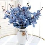 Elegant Magnolia Silk Flower Set - 5 Forks, 20 Heads for Home Decor - Image 5