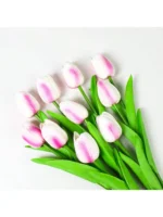 A set of 6 artificial tulips, suitable for home decoration and tabletop floral decoration on anniversaries (vase not included) - Image 4