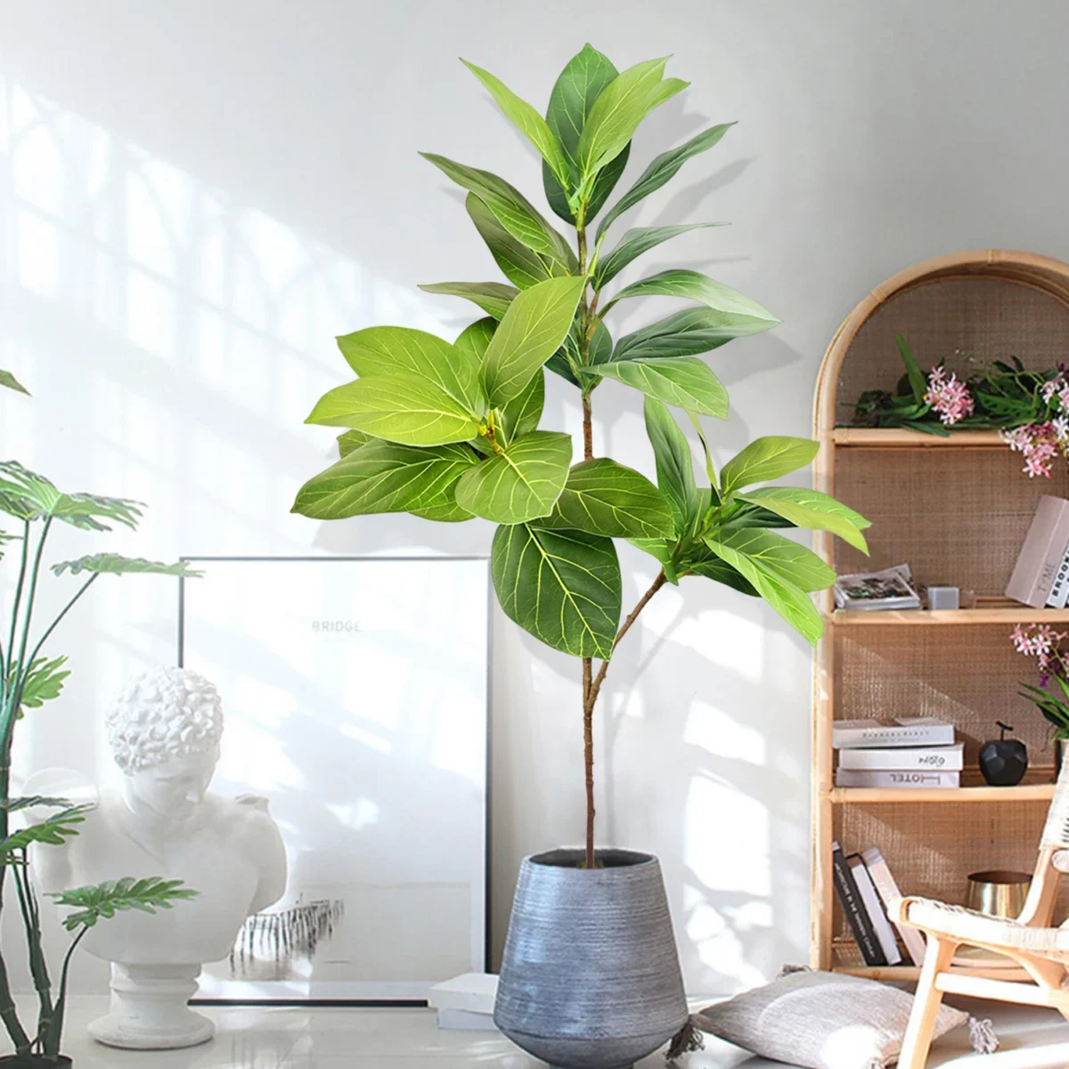76-135 Cm（53.1In）Artificial Magnolia Tree Rubber Fig Plants For Outdoor Patio Garden Balcony Indoor Home And Office Decorations - Image 4