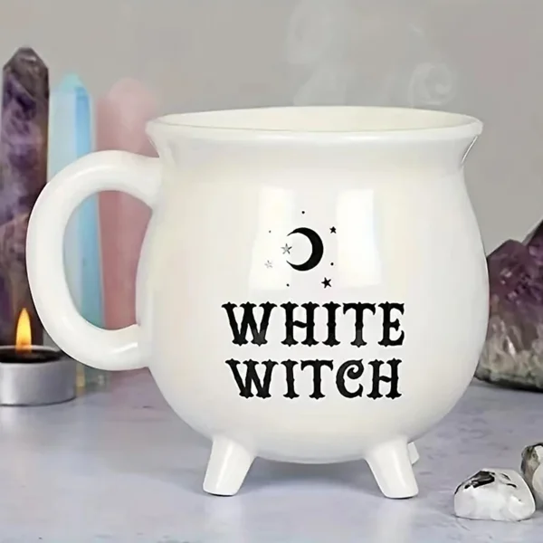 Creative Witches Brew Witch Cauldron Coffee Mug Black Ceramic Coffee Cups Halloween Tabletop Decoration For Halloween