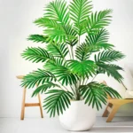 53-123cm Artificial Palm Tree Tropical Fake Plant Green Plastic Palm Leaf Branches Suitable for Home Garden Decoration - Image 3