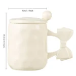 Elegant Bow Handle Mug with Lid & Spoon - 450 ml Charm - Image 5