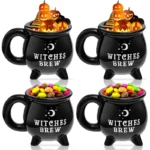 Witches Brew Cauldron Mug - Enchanting Black Ceramic Delight - Image 3