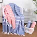Cotton Turkish Beach Towel 100*180CM Sauna Spa Gym sports Fitness Fringed Bath Towel kitchen Soft Absorbent Quick drying towels