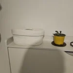 Cotton Knitting Storage Box Solid Color Oval Desktop Finishing Box with Lid Cosmetic Storage Basket photo review