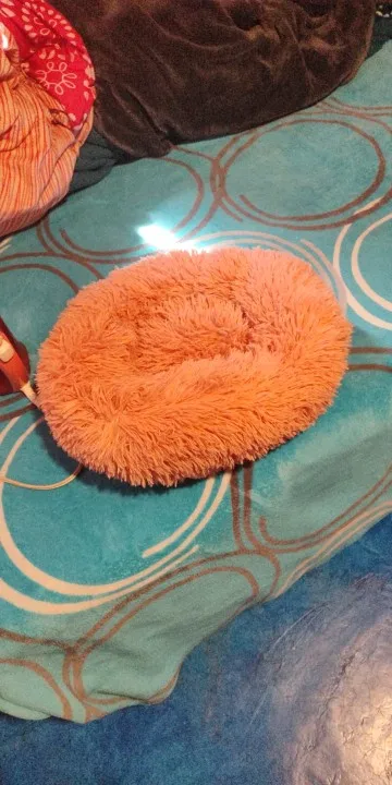 Cozy Round Plush Dog & Cat Bed for Ultimate Warmth & Style photo review