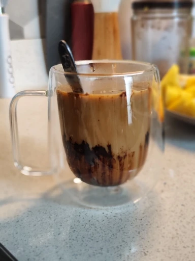 Elegant Double Wall Borosilicate Glass Mug - 350 ml Insulated Delight photo review