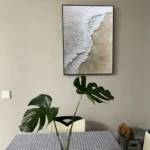 Handcrafted Large Black & White Abstract Canvas Art Piece photo review