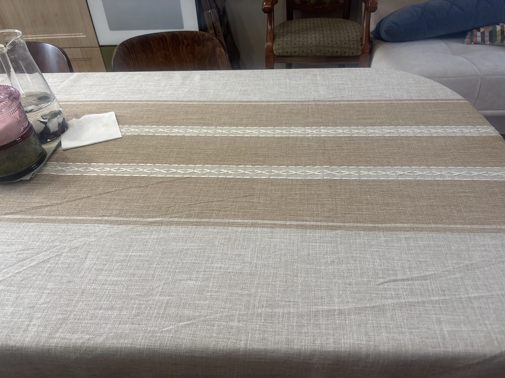 Elegant Waterproof Linen Cotton Tablecloth for Dining & Decor photo review