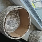 Cotton Rope Storage Basket with Lid Decorative Basket Kitchen Gadgets Organizing Basket for Home photo review