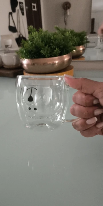 1pc Creative Cute Bear Double-layer Coffee Mug, Carton Double Glass Cup Milk Glass Lady Cute Bear Gift Christmas Gift Girls Gift photo review
