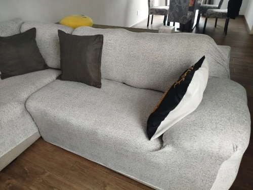 Colorful Knit Sofa Cover with Skirt for Full Coverage Comfort photo review