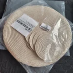Set of 6 Round Placemats and Coasters Braided Woven Place Mats Washable Heat Resistant Table Mats and Coasters for Dining Table photo review