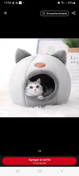 Cozy Cotton Cat Cave: Ultimate Winter Pet Bed Retreat photo review