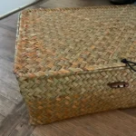 Handmade Seagrass Woven Storage Box Seaweed Storage Finishing Basket with Lid Sundry Bath Cosmetic Towel Container mx01161829 photo review