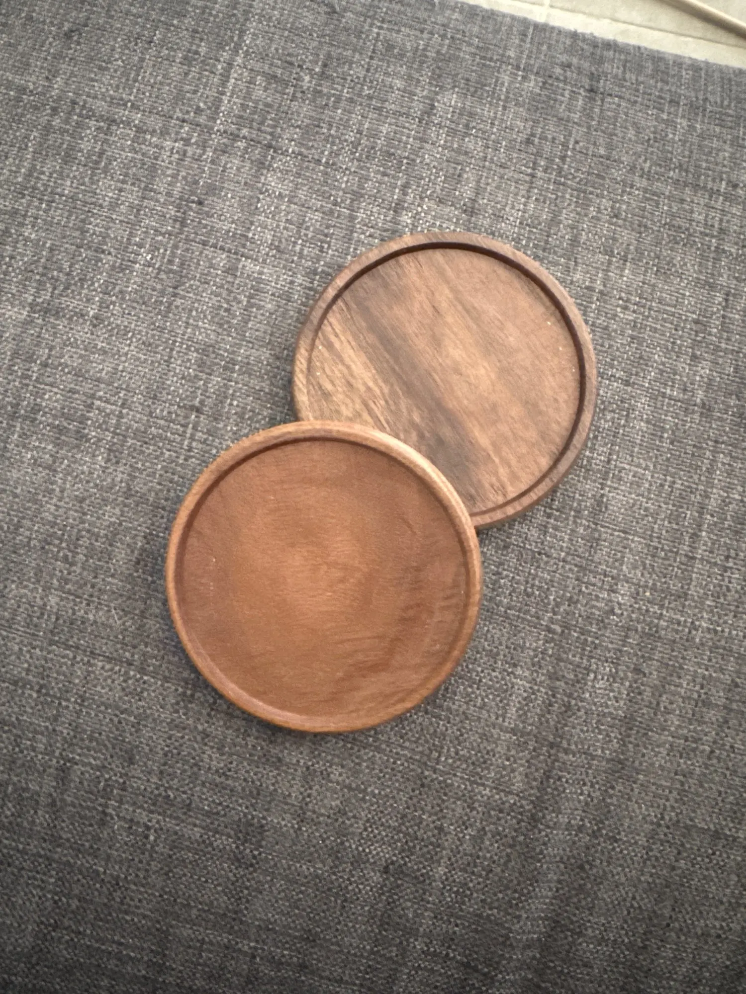 Set of 2 Durable Walnut & Beech Wooden Coasters for Hot Drinks photo review