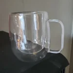 Elegant Double Wall Borosilicate Glass Mug - 350 ml Insulated Delight photo review